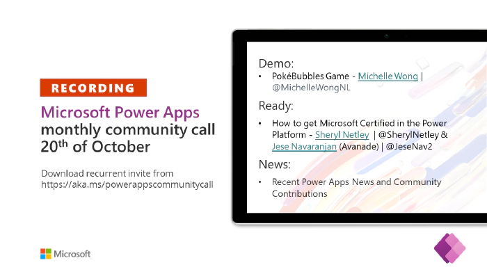 Power Apps Community Call -- October 2021