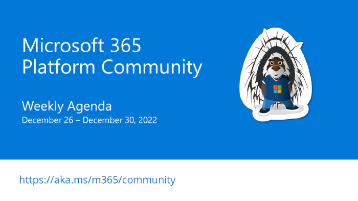 Weekly Agenda - 26th of December 2022 week