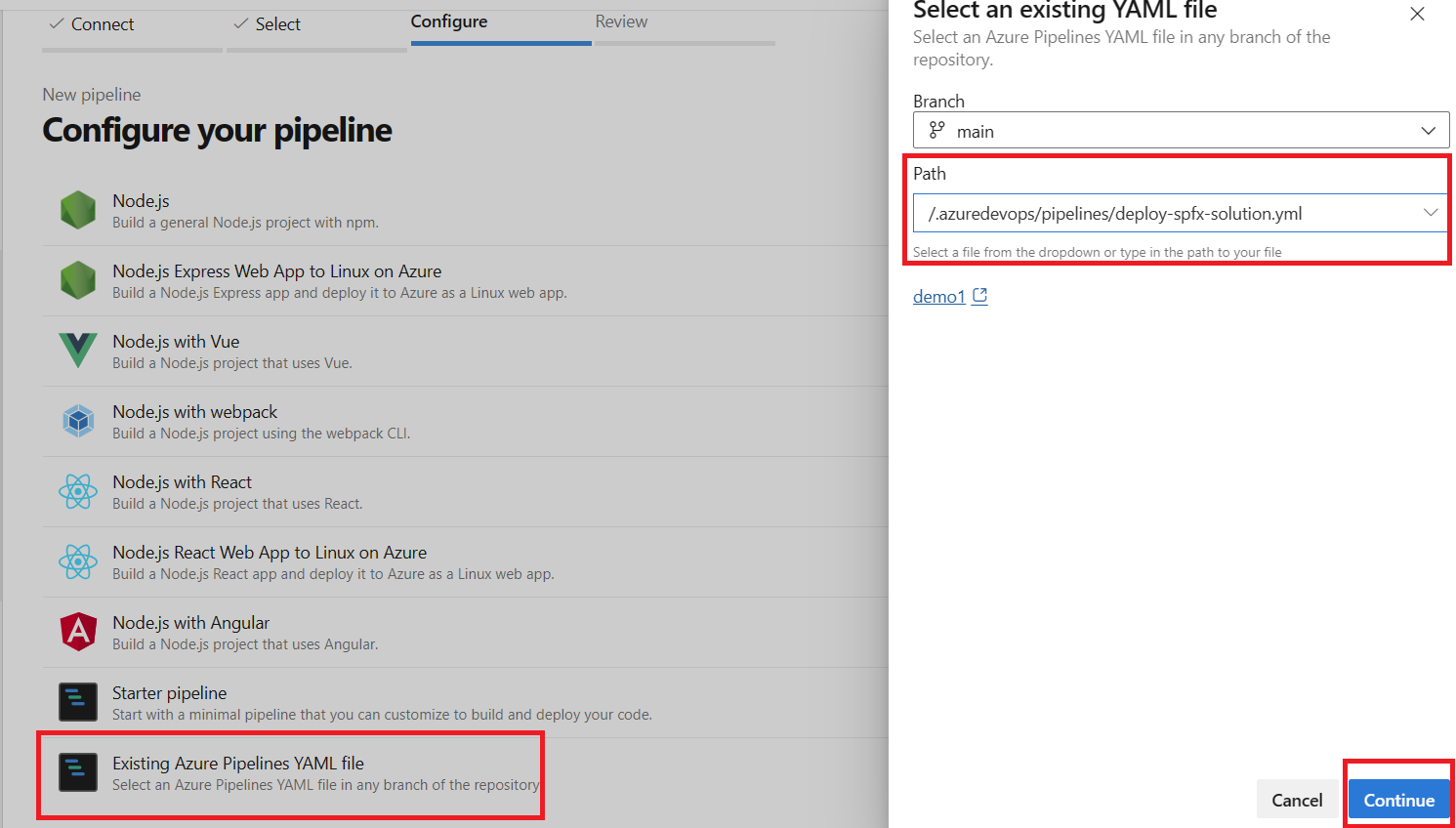 Azure DevOps create pipeline steps