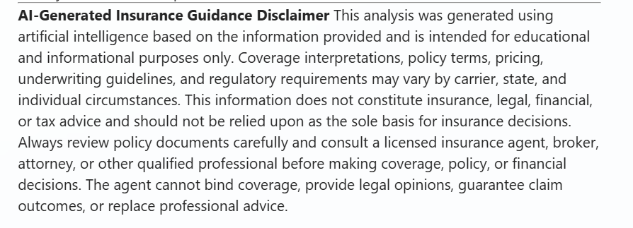 Response disclaimer