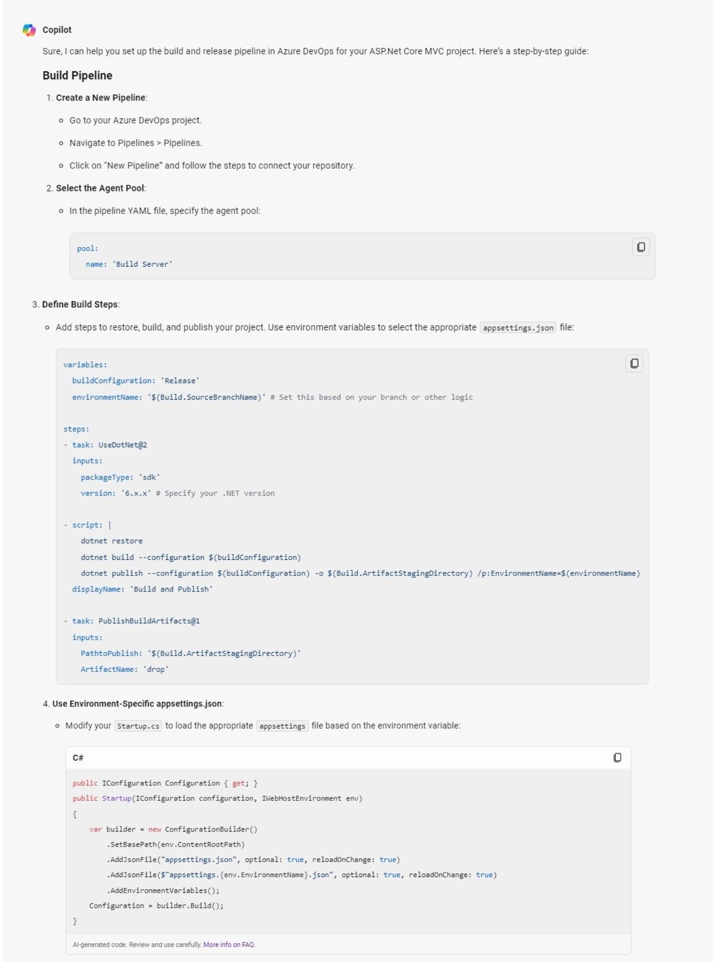 Demo answer Build Pipeline