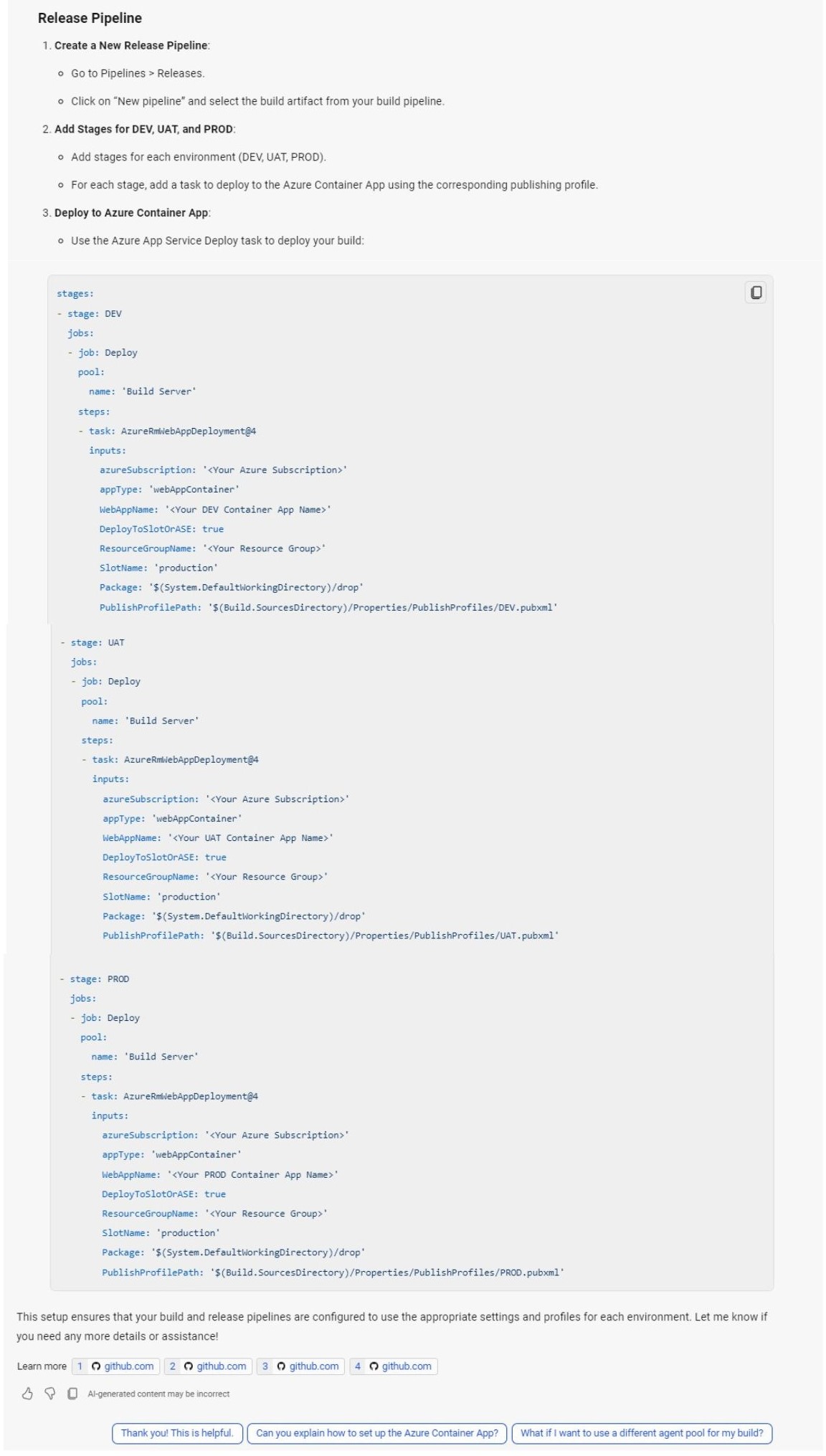Demo answer Release Pipeline