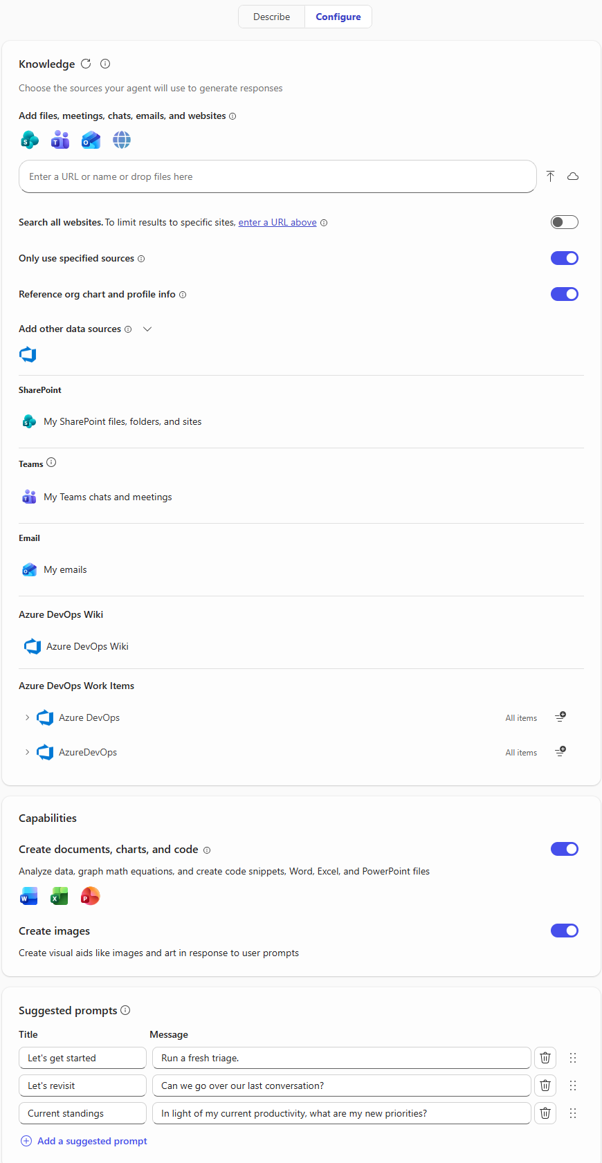Chief of Staff agent onboarding screenshot
