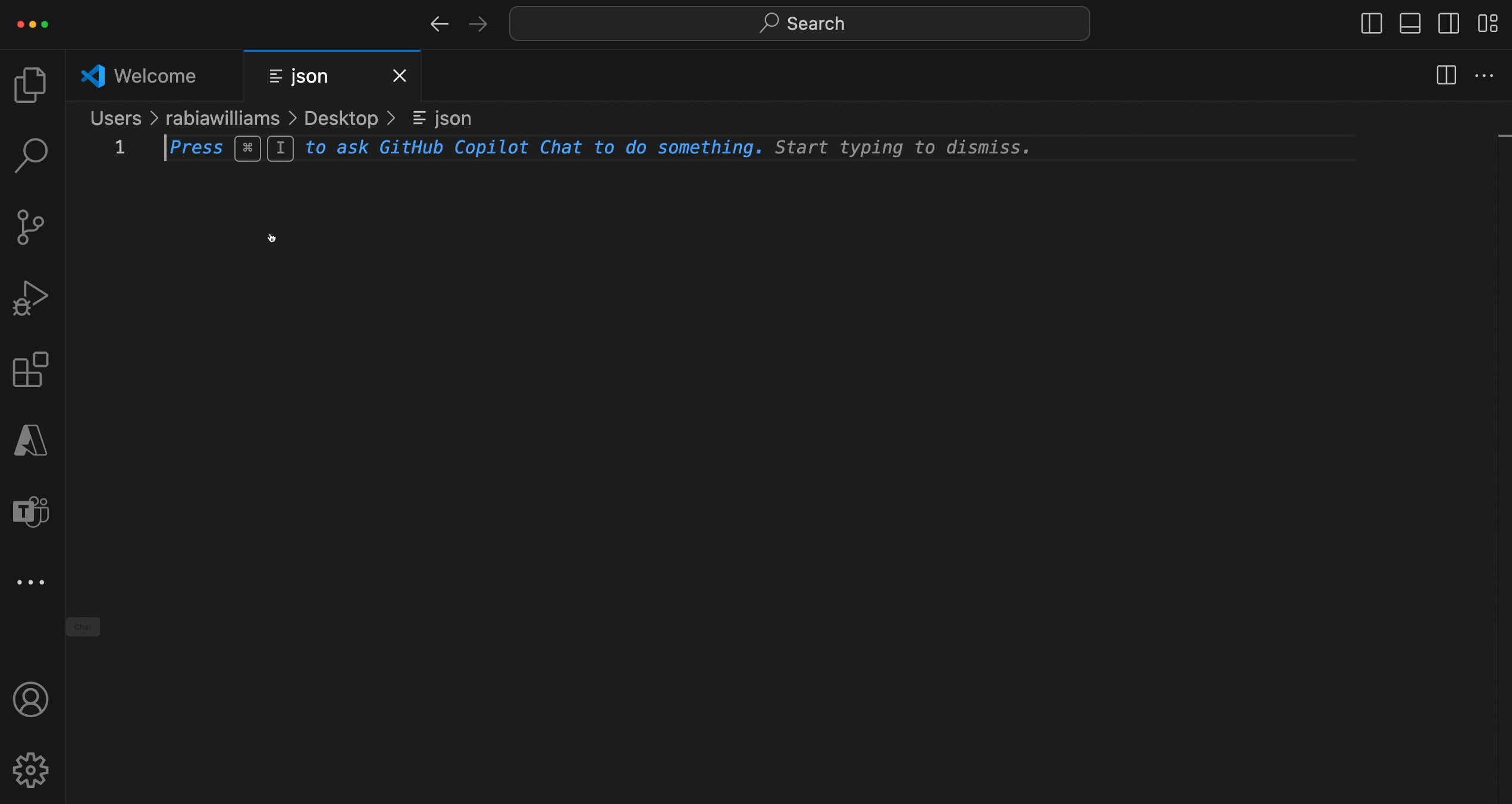 Prompt for generating adaptive card using GitHub copilot