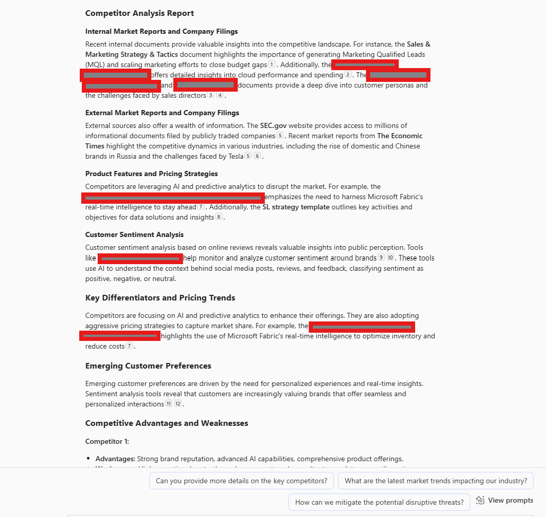 Generate a competitor analysis report