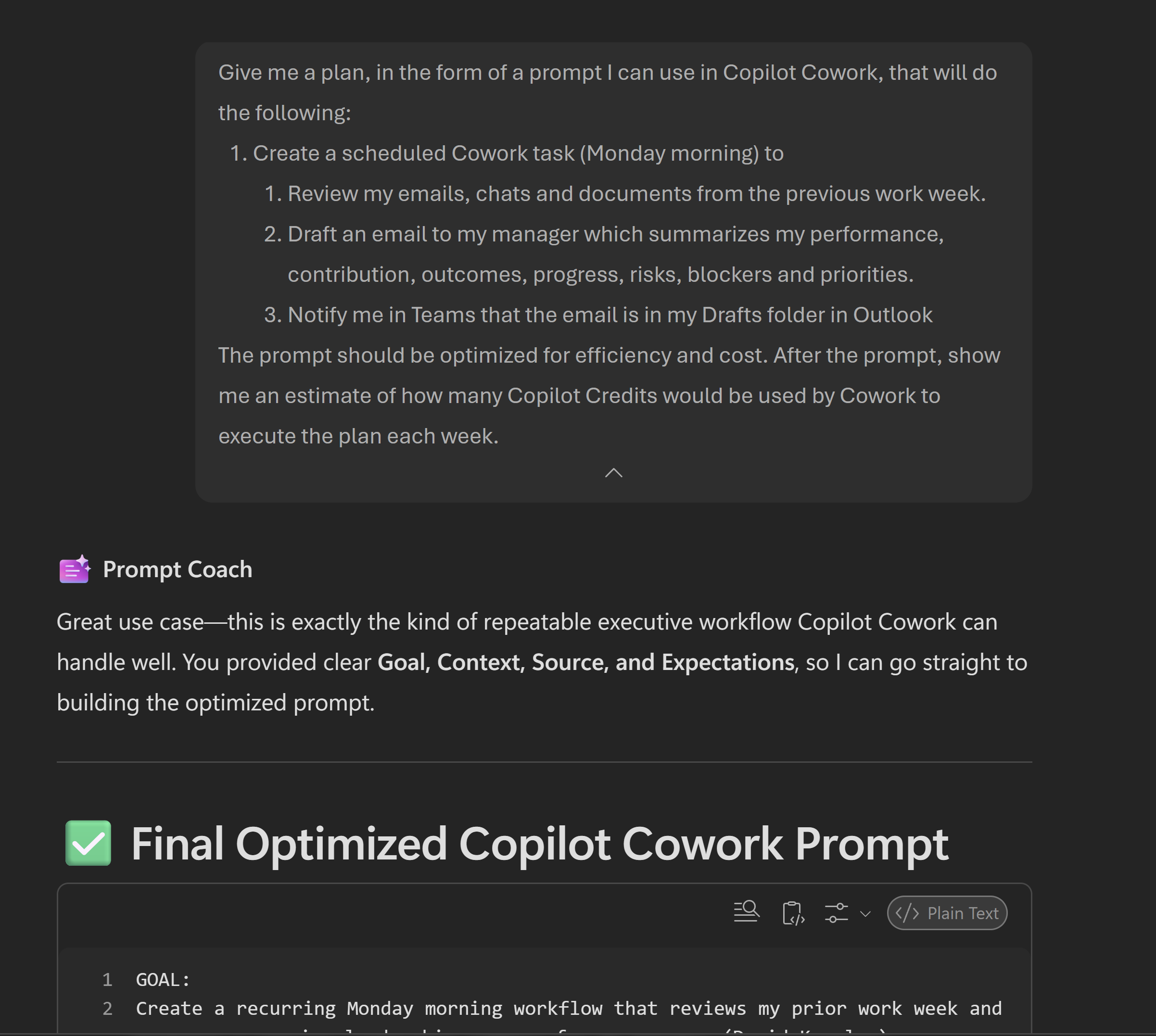 Prompt Coach: Cowork Task Plan & Approx Estimate - Prompt