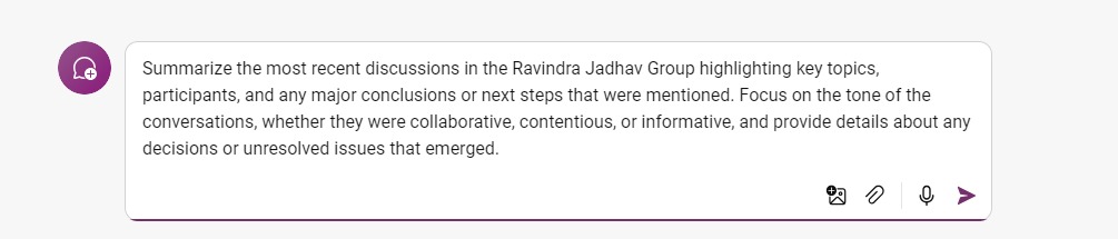 Ask copilot to summarise most recent discussion in well format