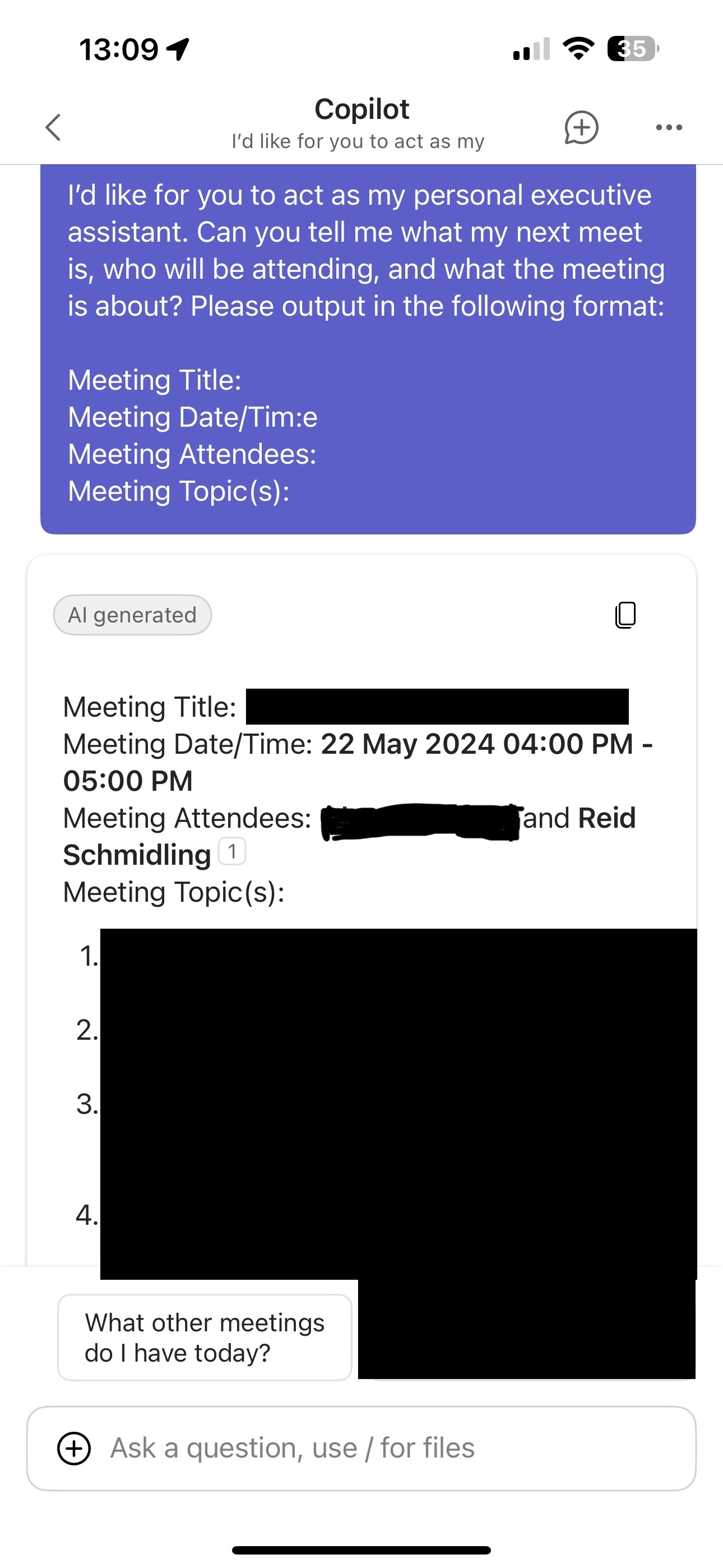 Prompt for Copilot for Microsoft 365 to help you prepare for your next meeting