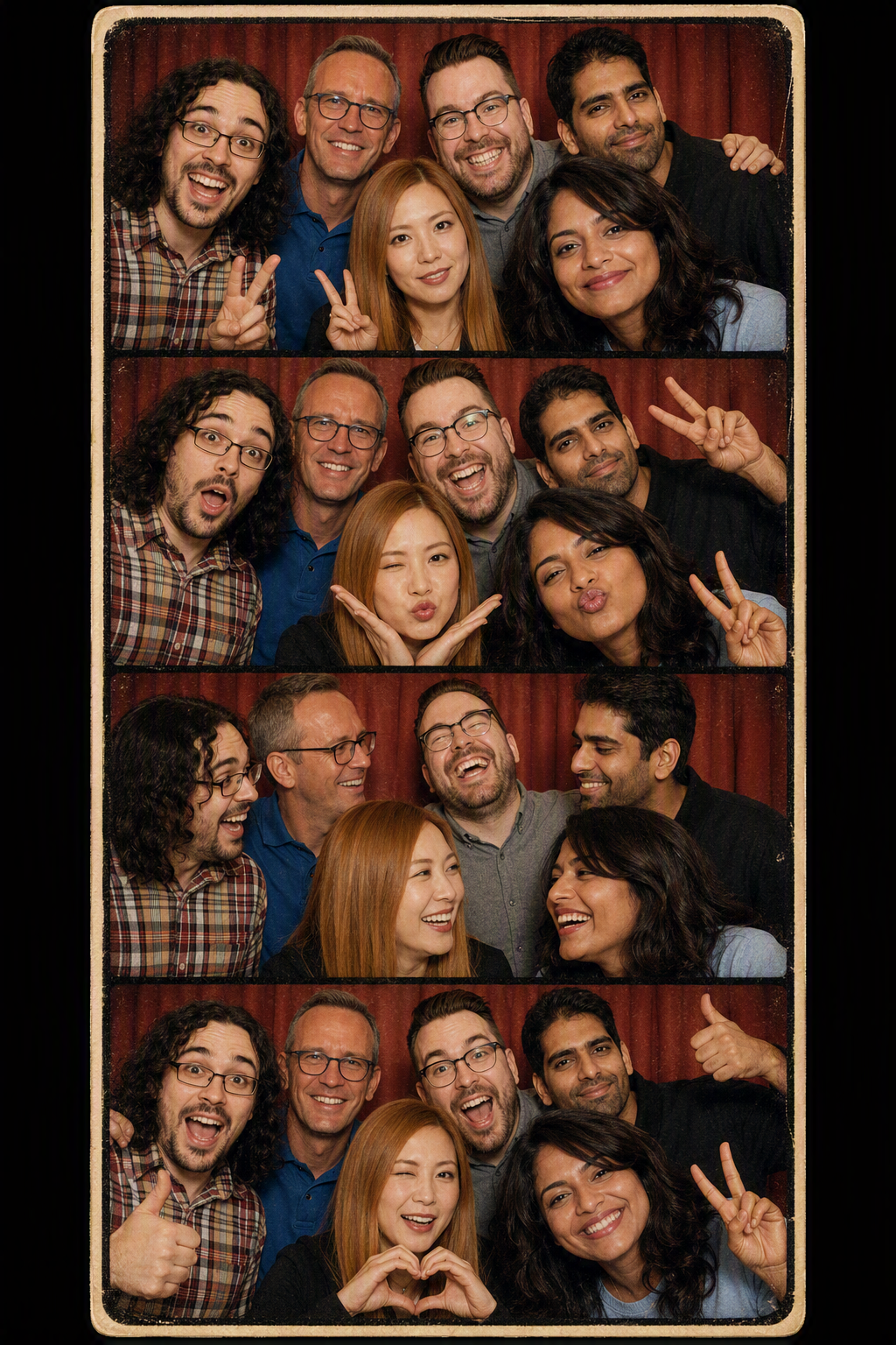 Photo Booth skill generating a 3x3 portrait grid from reference images