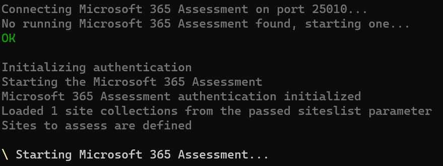 Assessment start taking a while due to the loading of the Azure ACS principals