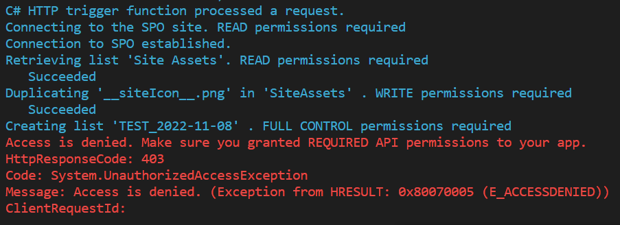 terminal output error