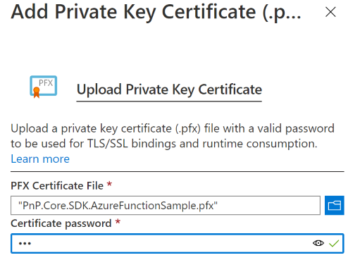 Azure Portal - Upload certificate