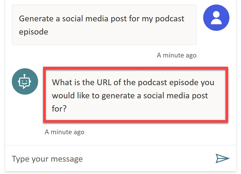 Asking the copilot in Copilot Studio to generate a social media post