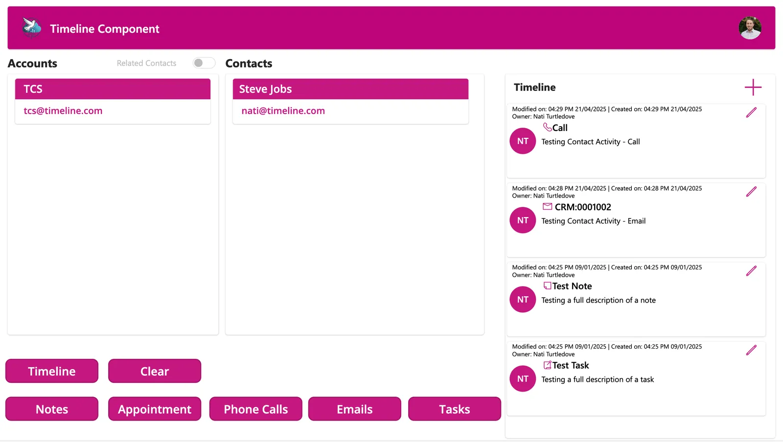 Contact Timeline