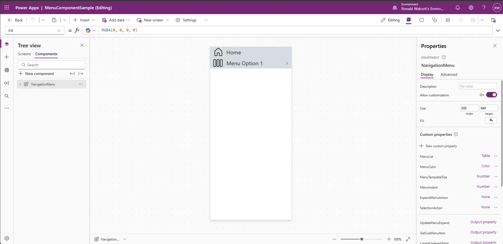 Menu Component