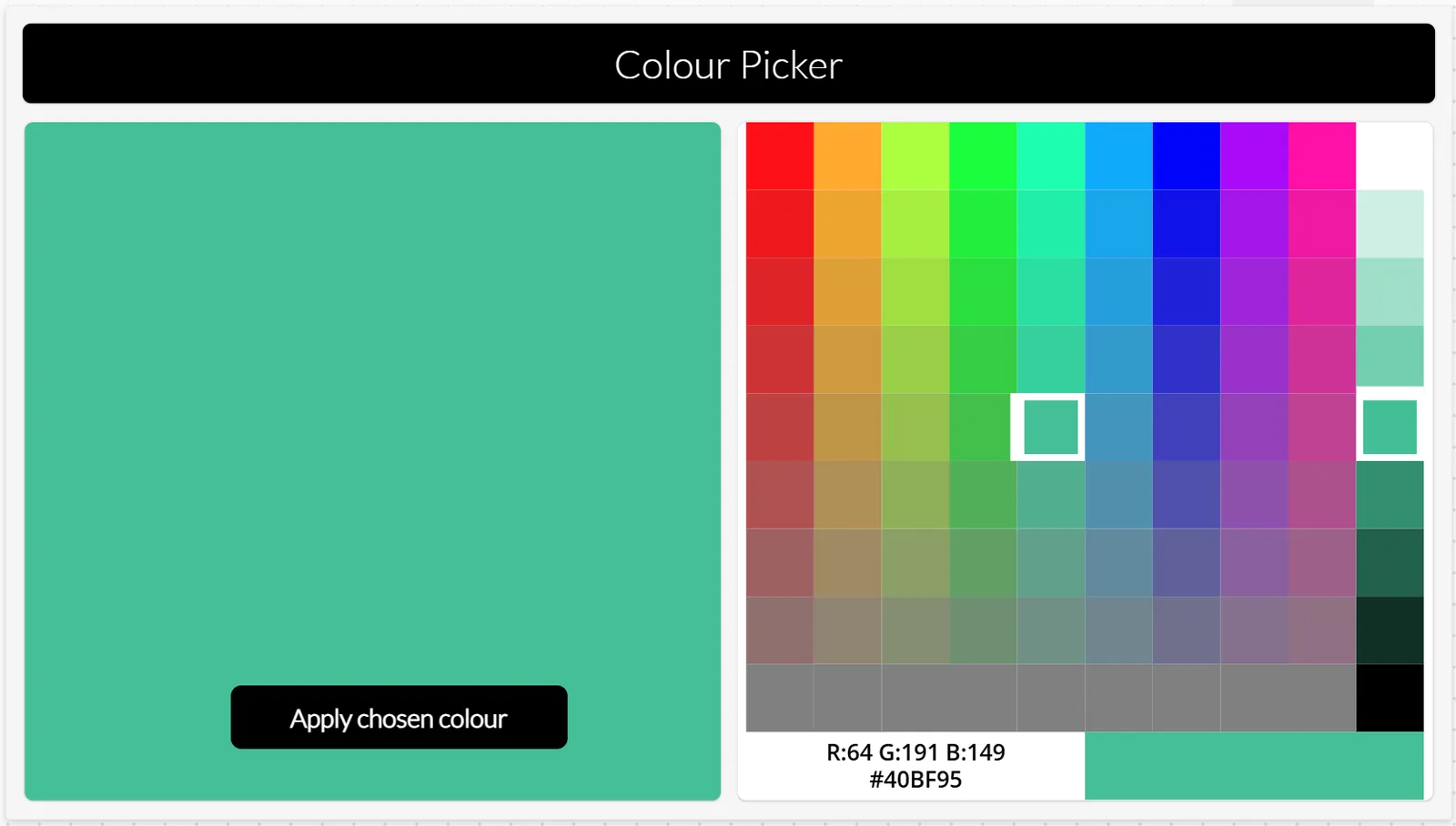 Component Demonstration Screen