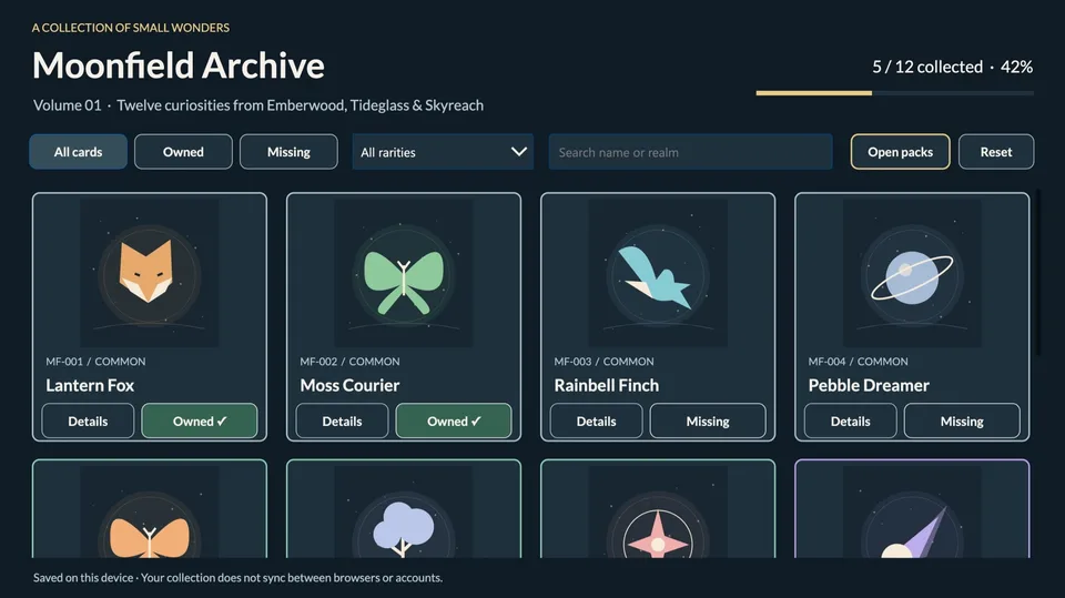 Moonfield Archive in the real Power Apps player