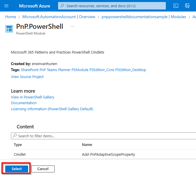 Confirm adding the PnP PowerShell module