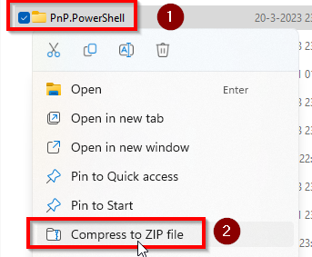 Compress the PnP PowerShell package