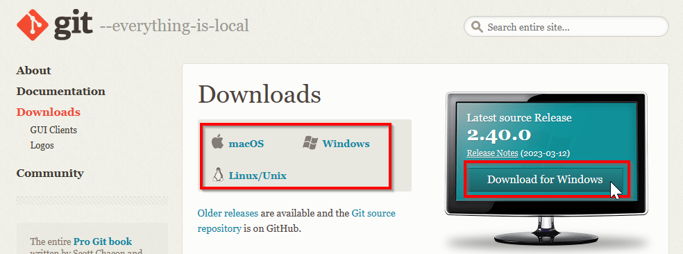 Downloading Git Tools