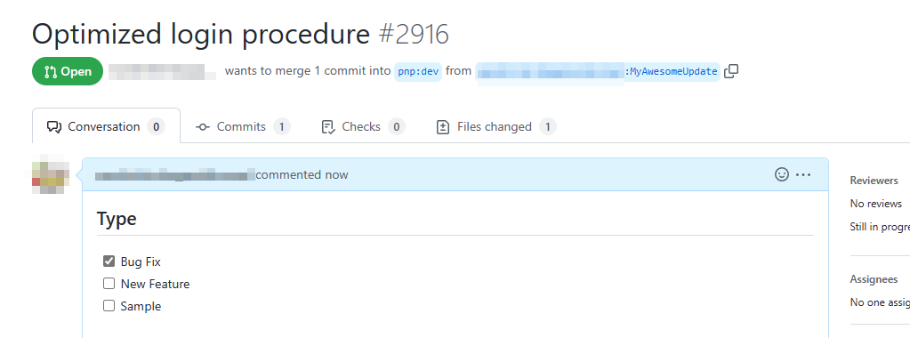 Pull request created