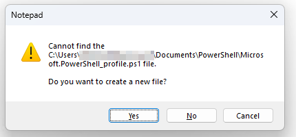 Creating a new profile file