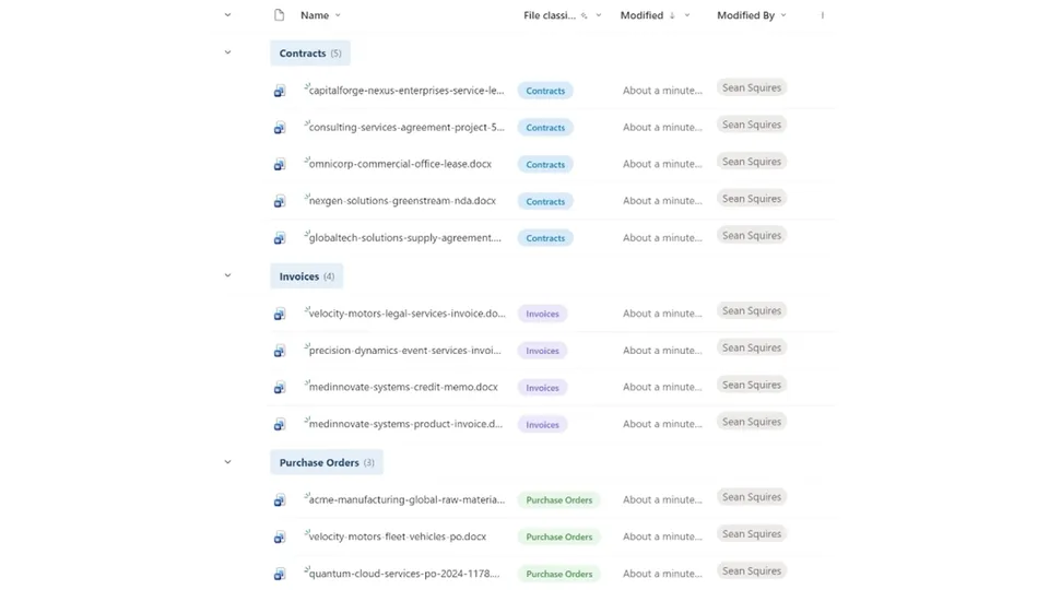 File Classifier skill in action