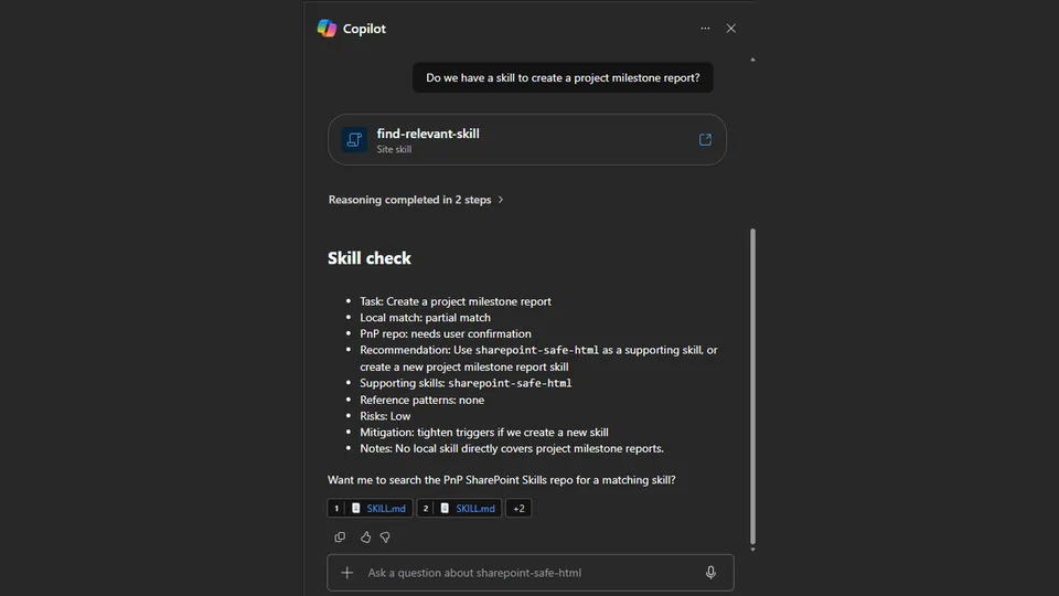 Find Relevant Skill in action