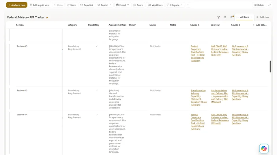 RFP Response - Content Finder skill in action