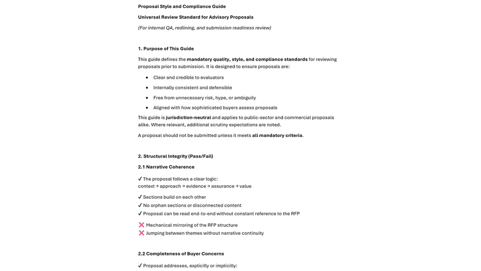 RFP Response - Proposal Review skill in action