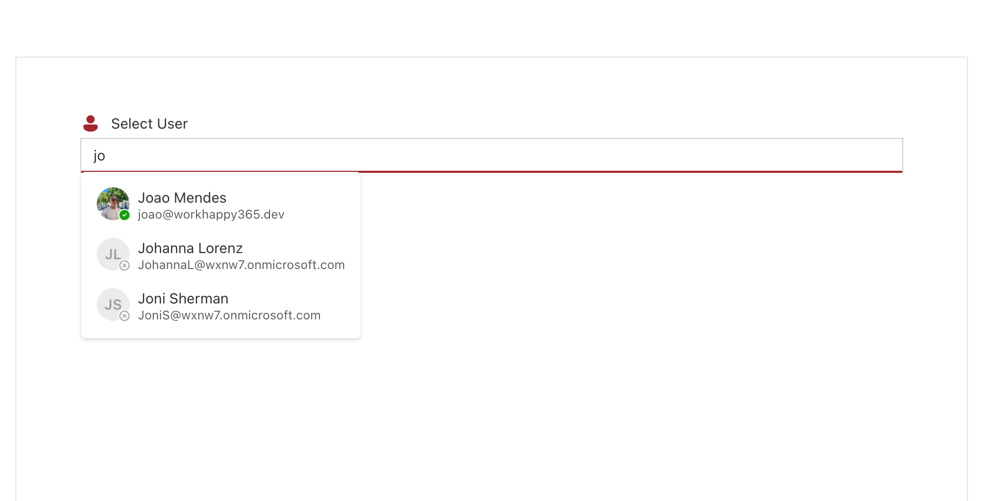 Selecting users
