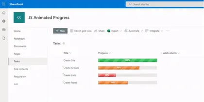 Animated Progress Field