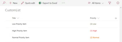 Priority Field SharePoint Framework field customizer