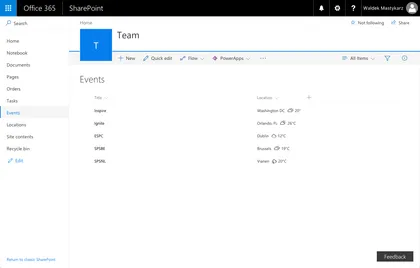 Weather SharePoint Framework field customizer