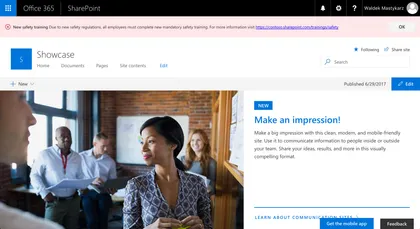 Announcements SharePoint Framework application customizer