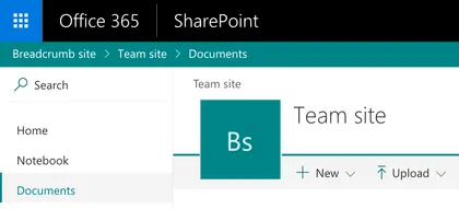 Breadcrumb application customizer