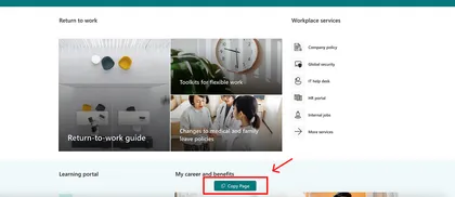Copy Page SPFx Application Customizer