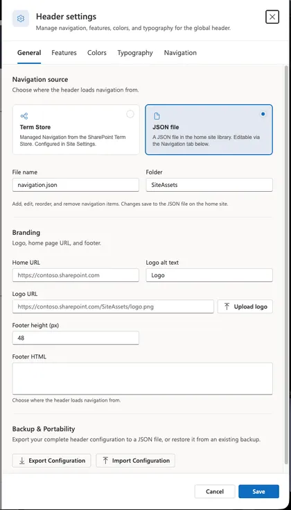 SPFx Global Navigation Header Customizer