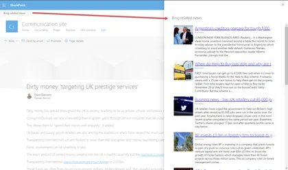Application Customiser sample using Bing Search API