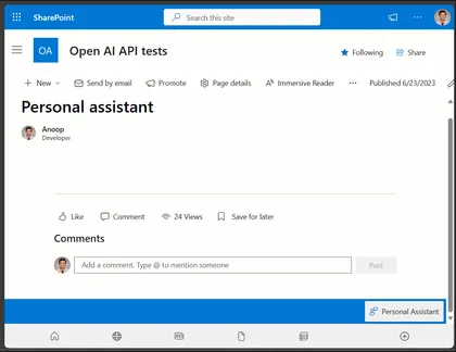 Personal Assistant - OpenAI Function Calling with Microsoft Graph