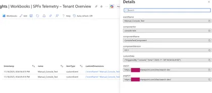 Tenant Telemetry Application Customizer