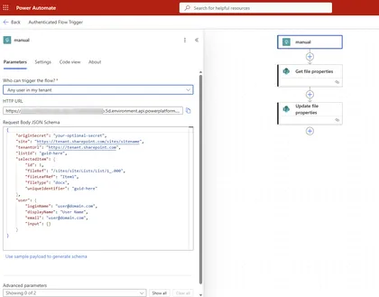 Authenticated Power Automate Flow Trigger - SPFx CommandSet Extension