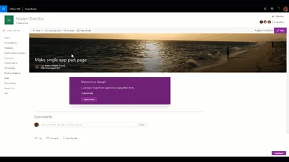 configure a Page as Single App Part page