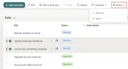 Grouped ListView Command Set - Task Management