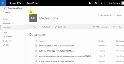 Mega Menu Application Customizer Extension