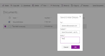 Send Document With E-Mail