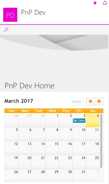 Modern Calendar Web Part
