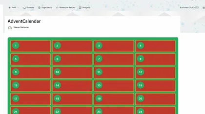 Advent Calendar Web Part