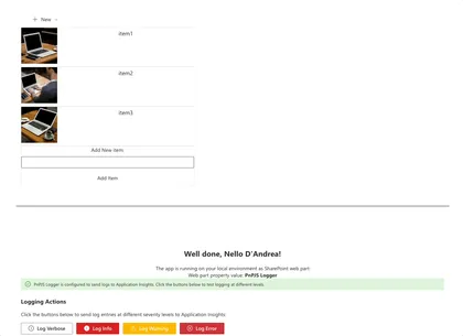 React AppInsights Usage WebParts