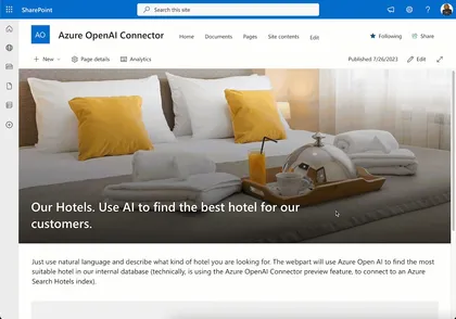 Using Azure OpenAI Connectors API web part